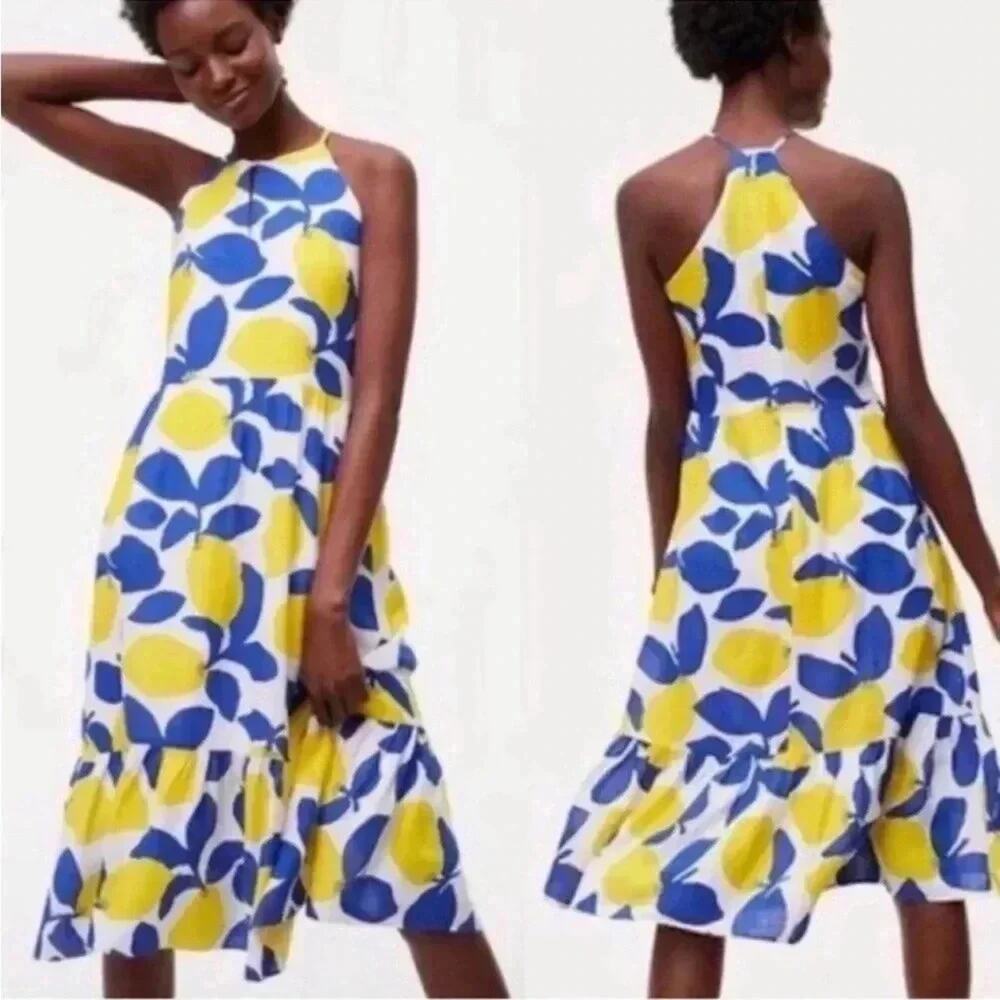 Loft Lemon Midi sleepless, halter Dress summer beach Lennon blend coastal